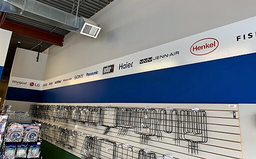 BC Reliable Parts wall graphics